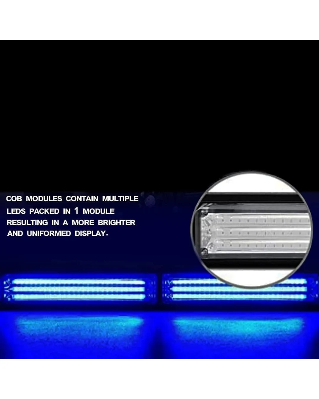 12V 24V Лед Led Диодна Мощна Синя Аварийна Сигнална Лампа Буркан 97.5 см 10 режина За Пътна Помощ Платформа Снегорин и др.