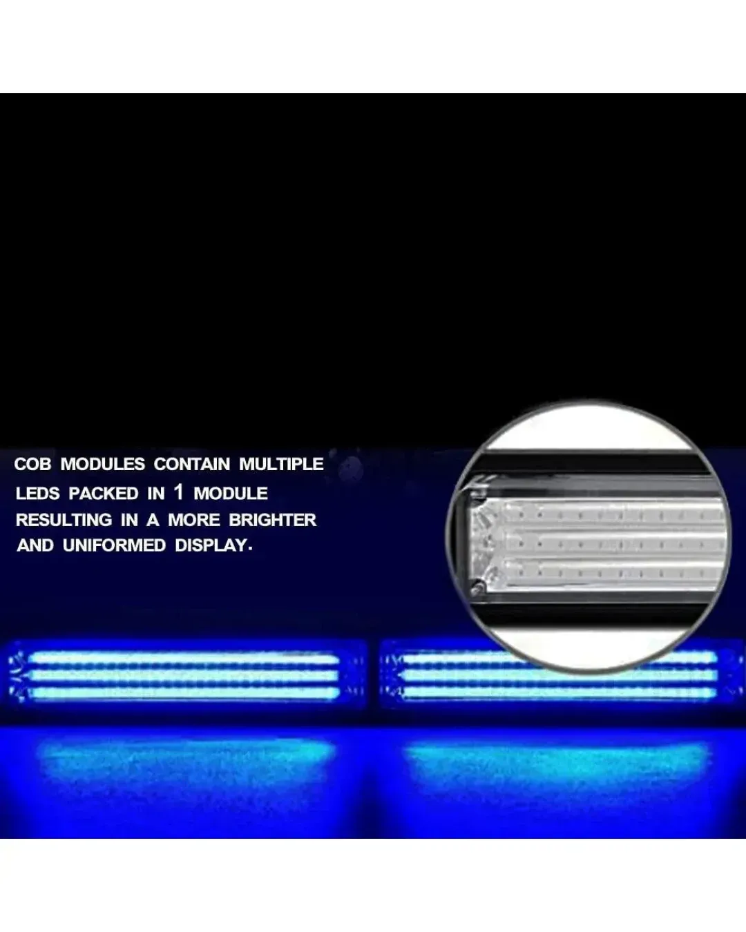 12V 24V Лед Led Диодна Мощна Синя Аварийна Сигнална Лампа Буркан 97.5 см 10 режина За Пътна Помощ Платформа Снегорин и др.