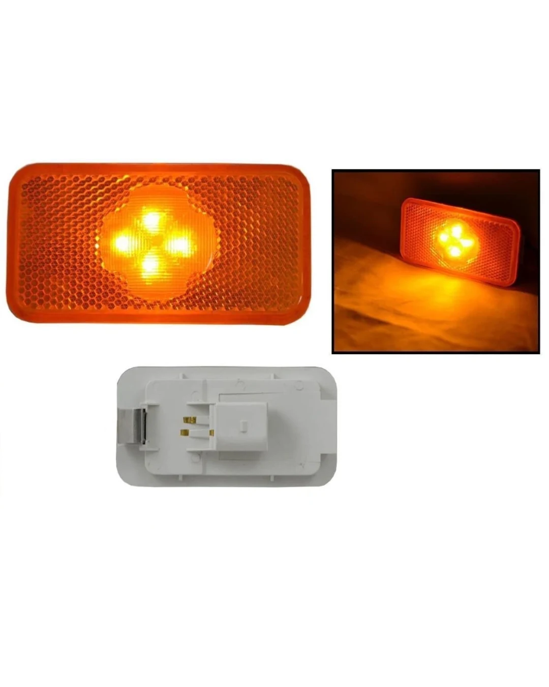 12V Диоден 4 LED ЛЕД маркер габарит токос светлина за камиони оранжев специално за ВОЛВО VOLVO серии FH/FM/FL 102 х 53 cm