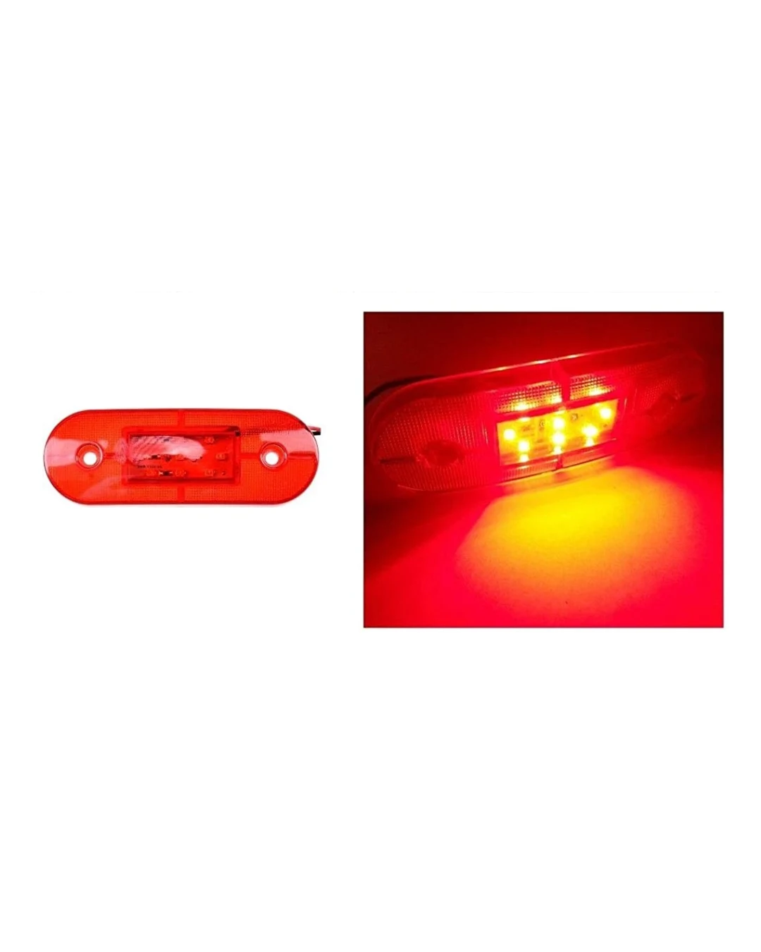 12V ЛЕД LED Червен дииоден маркер габарит токос със 9 светодиода за ремарке бус ван каравана платформа и др.