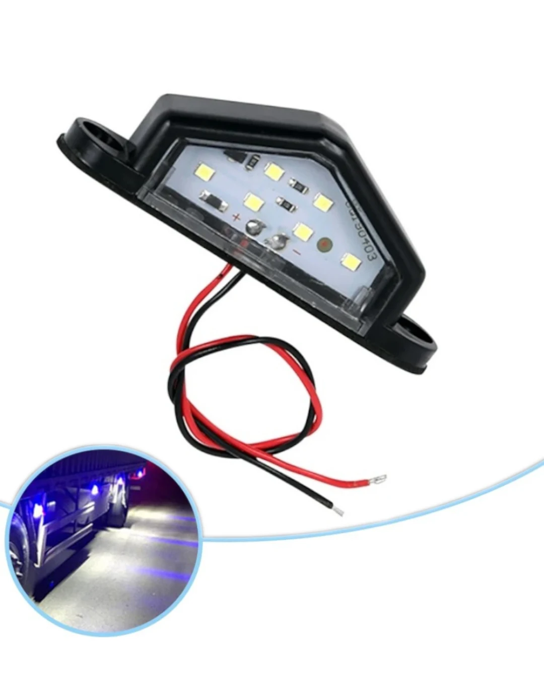 12V ЛЕД LED Диодно осветление за заден регистрационен номер за Автомобил Камион Бус Ремарке Каравана и др.