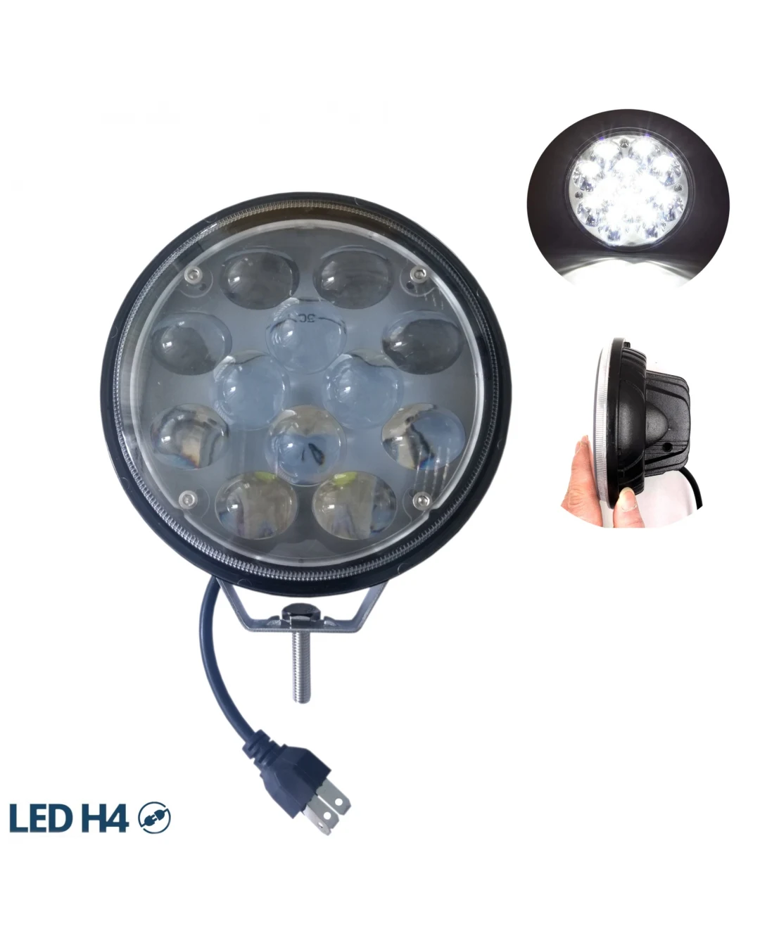 14.5 см ЛЕД LED 5D 36W Универсален прожектор фар лампа халоген с къси / дълги светлини за мотоциклет автомобил офроуд бус ван камион трактор комбайн багер къси/дълги 12V-24V 5,7 инча