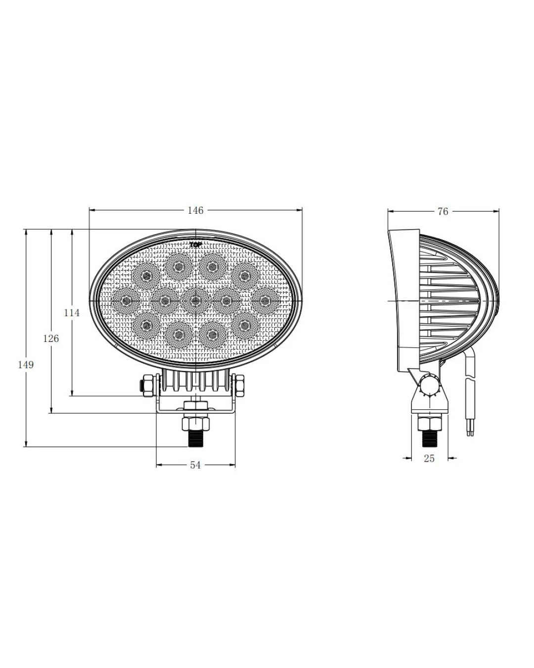 14См 39W Супер Мощен Овален PRO Led Диоден Халоген Лед Лампа Прожектор 12V 24V