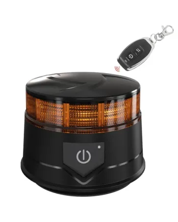 14W LED Безжична Диодна Въртяща се Сигнална Аварийна Лампа Маяк Буркан с ДИСТАНЦИОННО Магнит и Вендуза за Пътна Помощ Платформа и др.12V - 24V