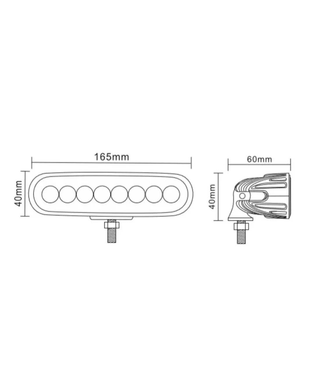 16 См 24W Мощен Лед Диоден Бар 8 Led Халоген Лампа Прожектор 12V 24V Комнириана Светлина (Flood & Spot)