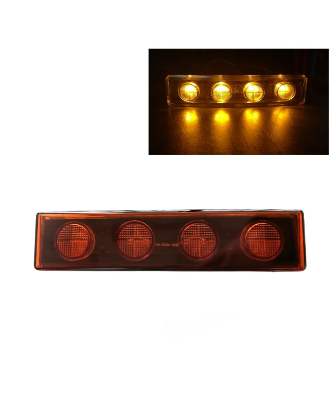 1бр Оранжев преден габарит LED сенник маркер за Скания Scania - 180mm x 40 mm с букса