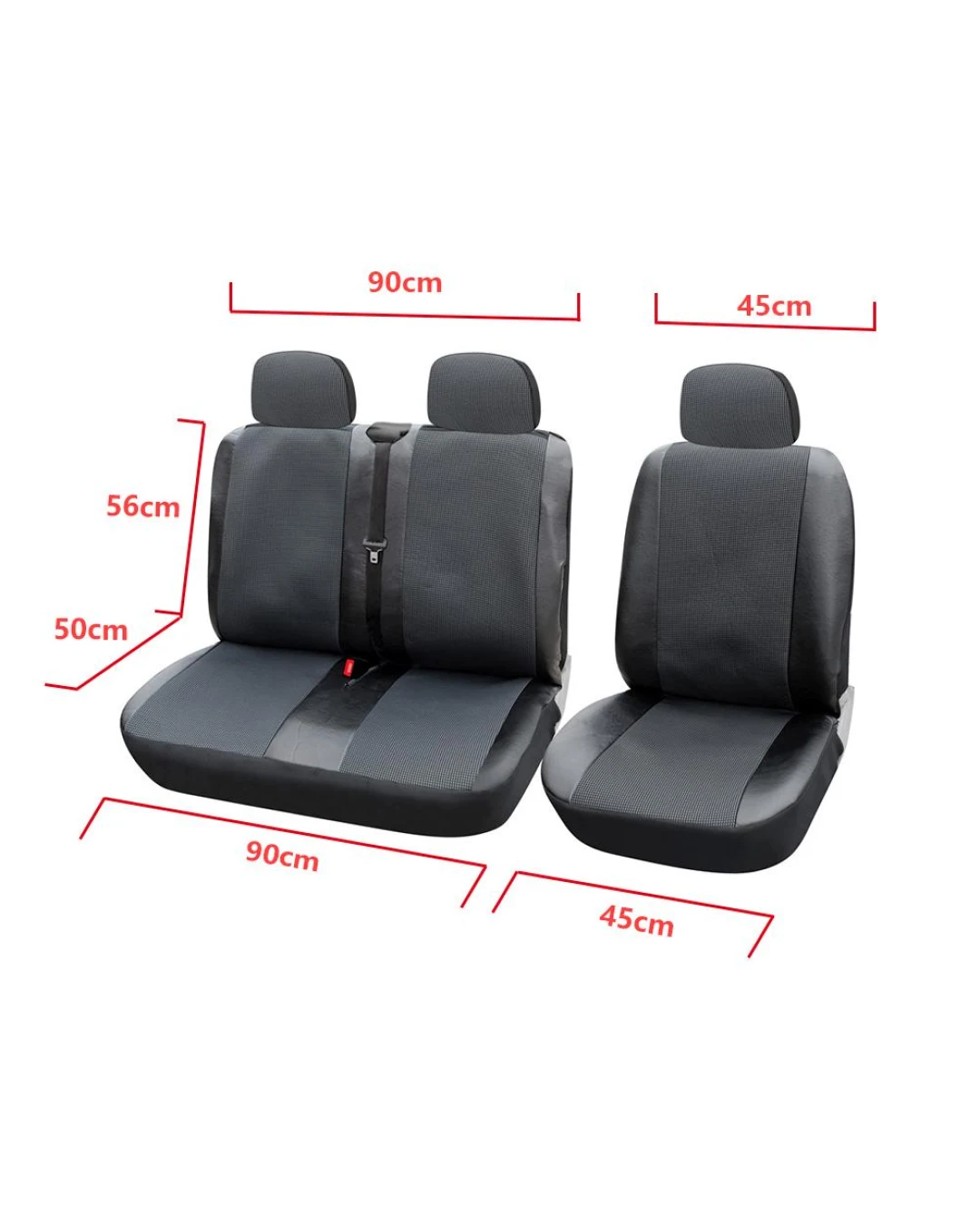 2+1 Комплект Лукс Универсални Калъфи , Тапицерия За Предни Седалки PREMIUM За Transit, Sprinter, Movano, Master, Crafter, Transporter, LT, Boxer, Jumper