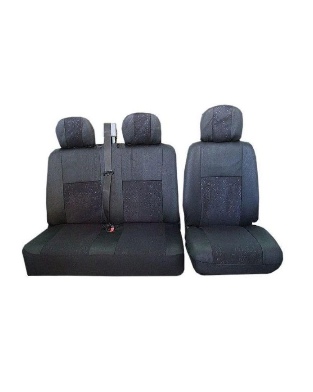 2+1 комплект универсални калъфи тапицерия за бус и микробус - Transit, Sprinter, Movano, Master, Crafter, Transporter, LT, Boxer, Jumper - черни