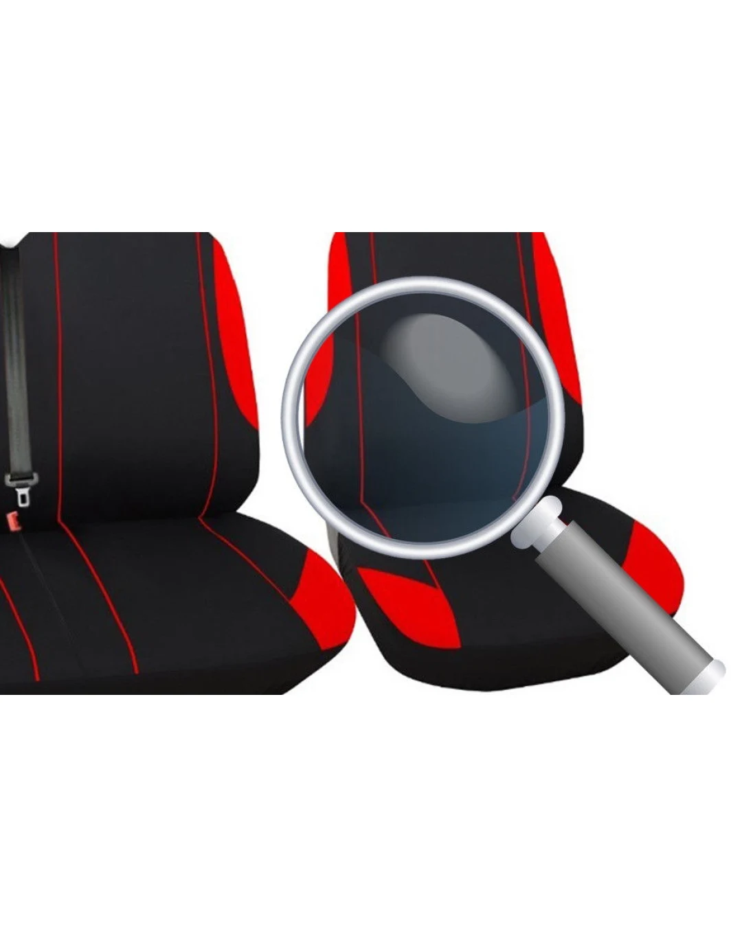 2+1 КОМПЛЕКТ УНИВЕРСАЛНИ КАЛЪФИ , ТАПИЦЕРИЯ ЗА ПРЕДНИ СЕДАЛКИ ЗА БУС , МИКРОБУС , ЦВЯТ ЧЕРВЕНО-ЧЕРНО , ТЕКСТИЛ TAP408