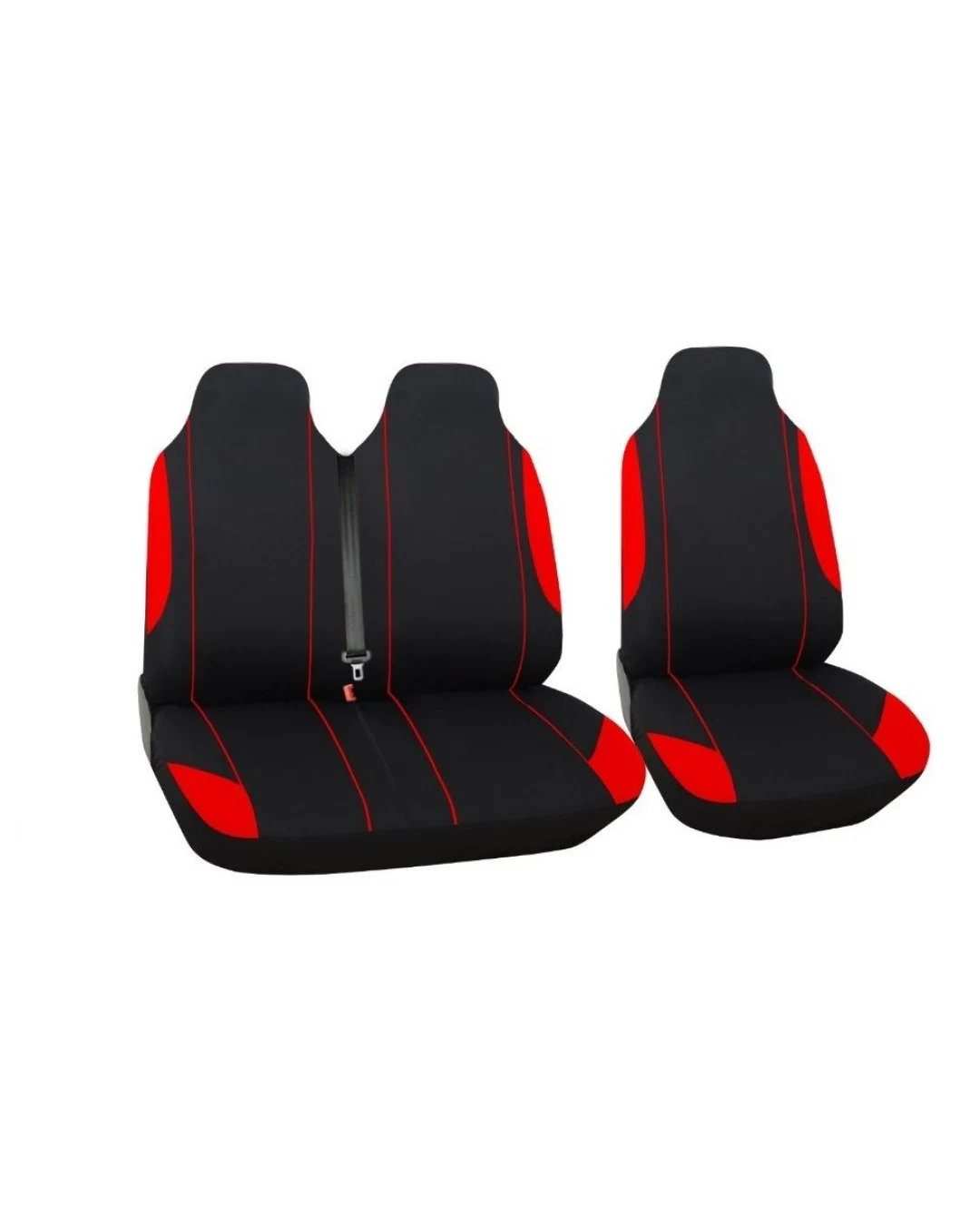 2+1 КОМПЛЕКТ УНИВЕРСАЛНИ КАЛЪФИ , ТАПИЦЕРИЯ ЗА ПРЕДНИ СЕДАЛКИ ЗА БУС , МИКРОБУС , ЦВЯТ ЧЕРВЕНО-ЧЕРНО , ТЕКСТИЛ TAP408