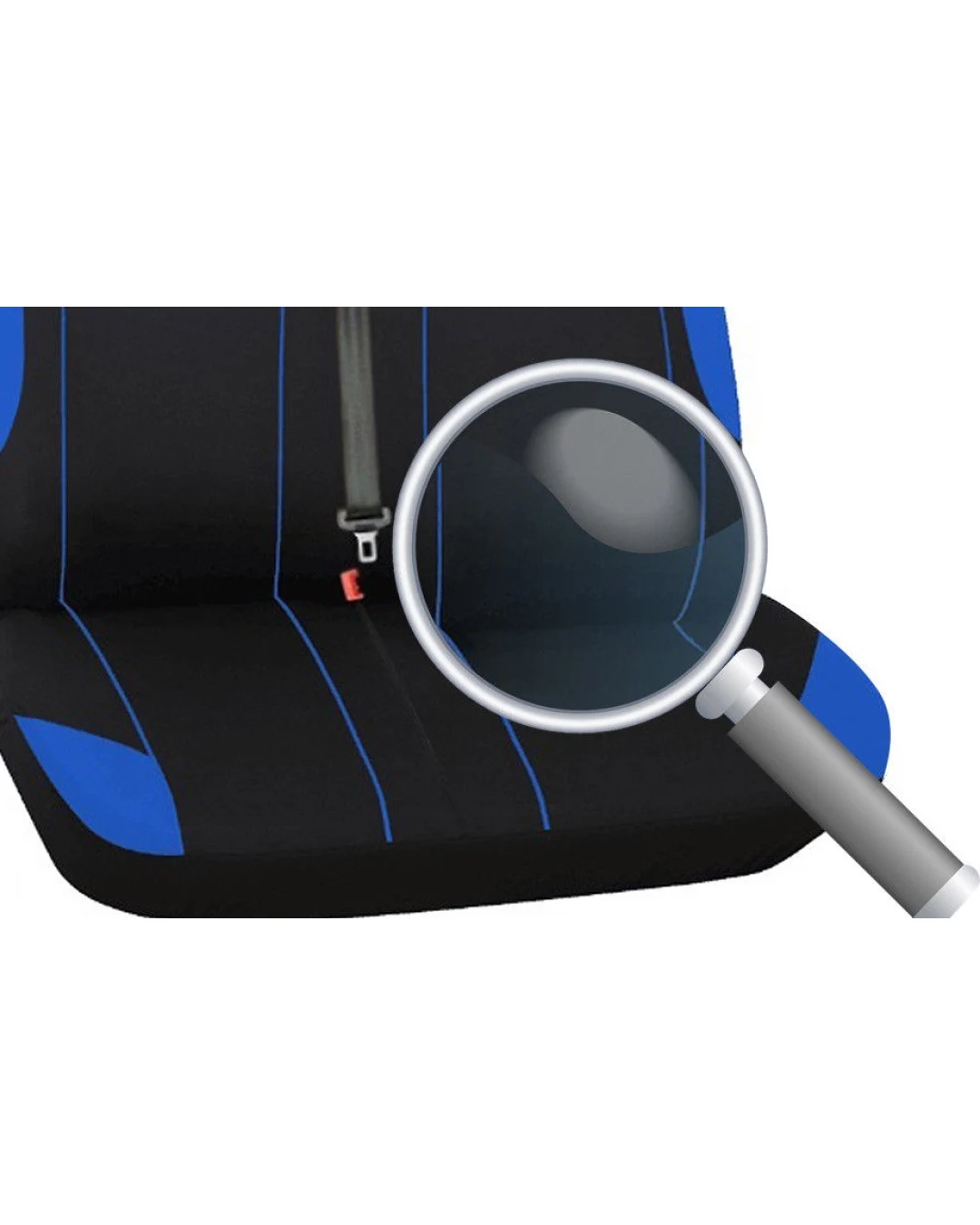 2+1 Комплект Универсални Калъфи , Тапицерия За Предни Седалки За Бус , Микробус , Цвят Синьо-Черно , Текстил TAP406