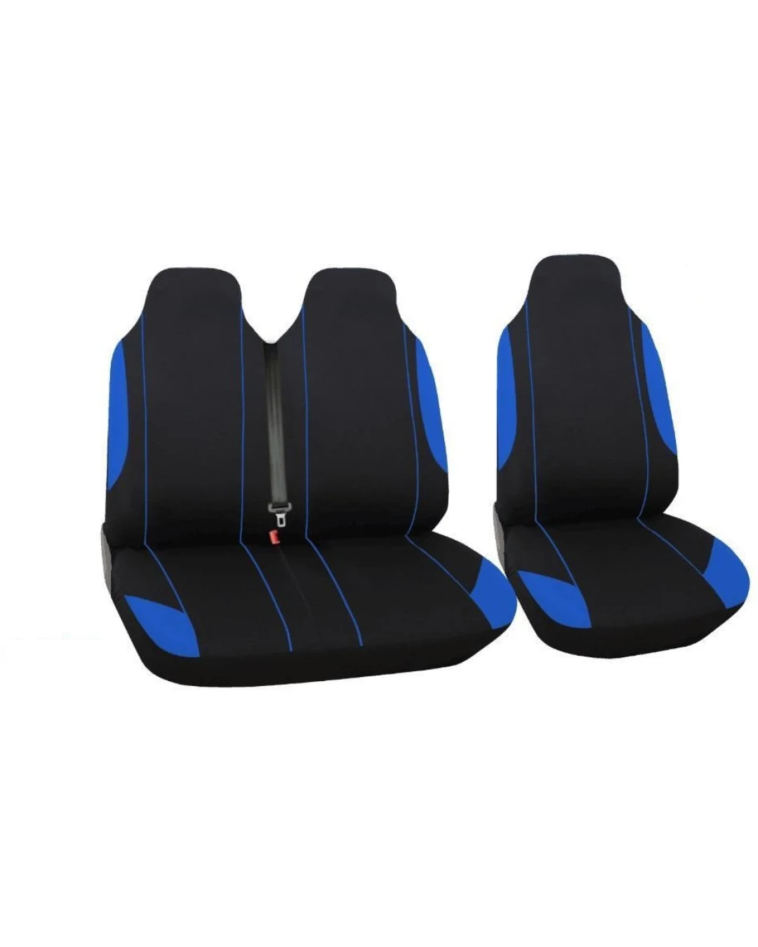 2+1 Комплект Универсални Калъфи , Тапицерия За Предни Седалки За Бус , Микробус , Цвят Синьо-Черно , Текстил TAP406