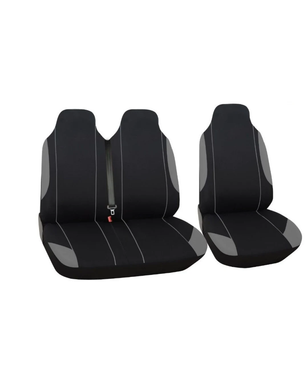 2+1 Комплект Универсални Калъфи , Тапицерия За Предни Седалки За Бус , Микробус , Цвят Сиво-Черно , Текстил TAP407