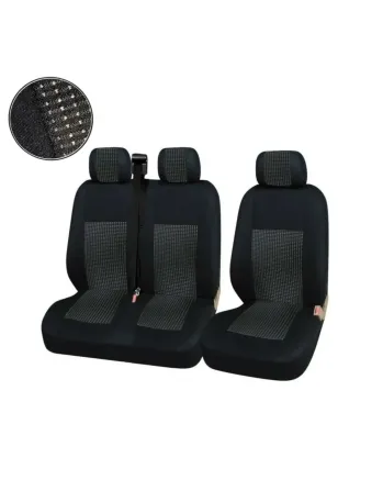 2+1 Лукс Калъфи В Черно За Седалки за Mercedes Sprinter Vito Vw Crafter T5 Ford Transit Peugeot Iveco Премиум Плат