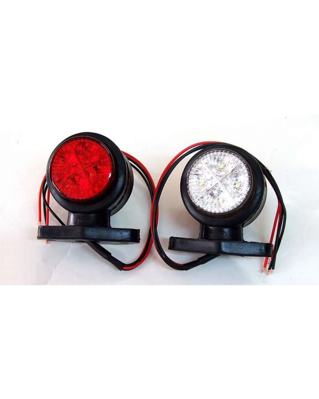 2 броя 8 LED 24V LED - Гумени Диодни Странични Маркери Рогчета Светлини За Камион Ремарке Платформа Бяло Червено