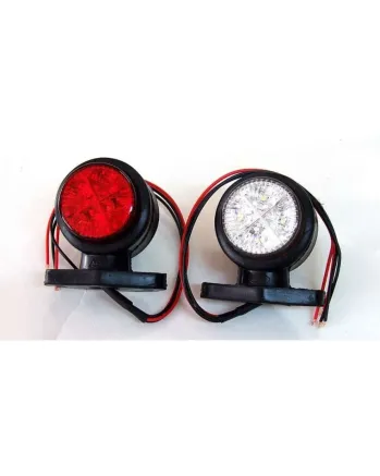2 броя 8 LED 24V LED - Гумени Диодни Странични Маркери Рогчета Светлини За Камион Ремарке Платформа Бяло Червено