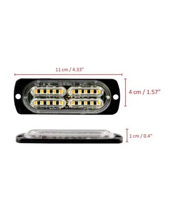 20 LED Аварийна Лампа За Пътна Помощ , Жълта Блиц Мигаща Светлина 12V 24V