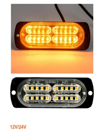 20 LED Аварийна Лампа За Пътна Помощ , Жълта Блиц Мигаща Светлина 12V 24V