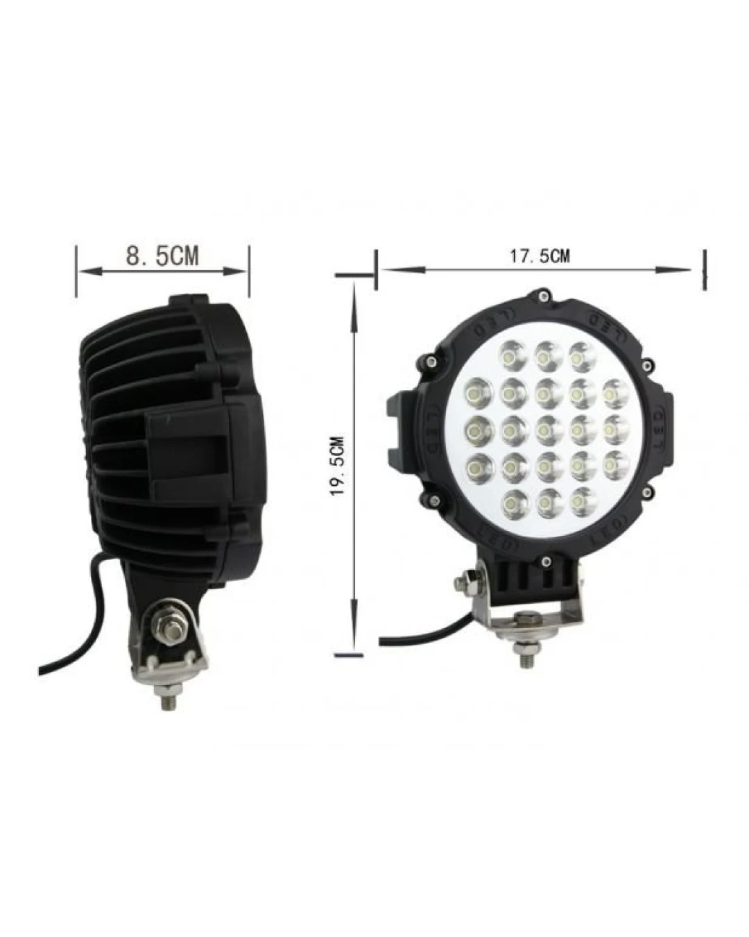 21 LED 63W МОЩЕН ДИОДЕН ФАР, ХАЛОГЕН ЗА ДЖИП ATV 4Х4 ОФРОУД - НАСОЧЕНА СВЕТЛИНА
