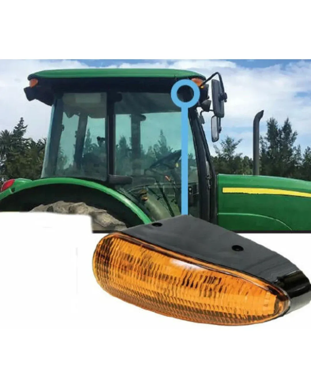 21W Лед LED Сигнална Лампа Мигач Аварийна Оранжева Светлина AGCO John Deere