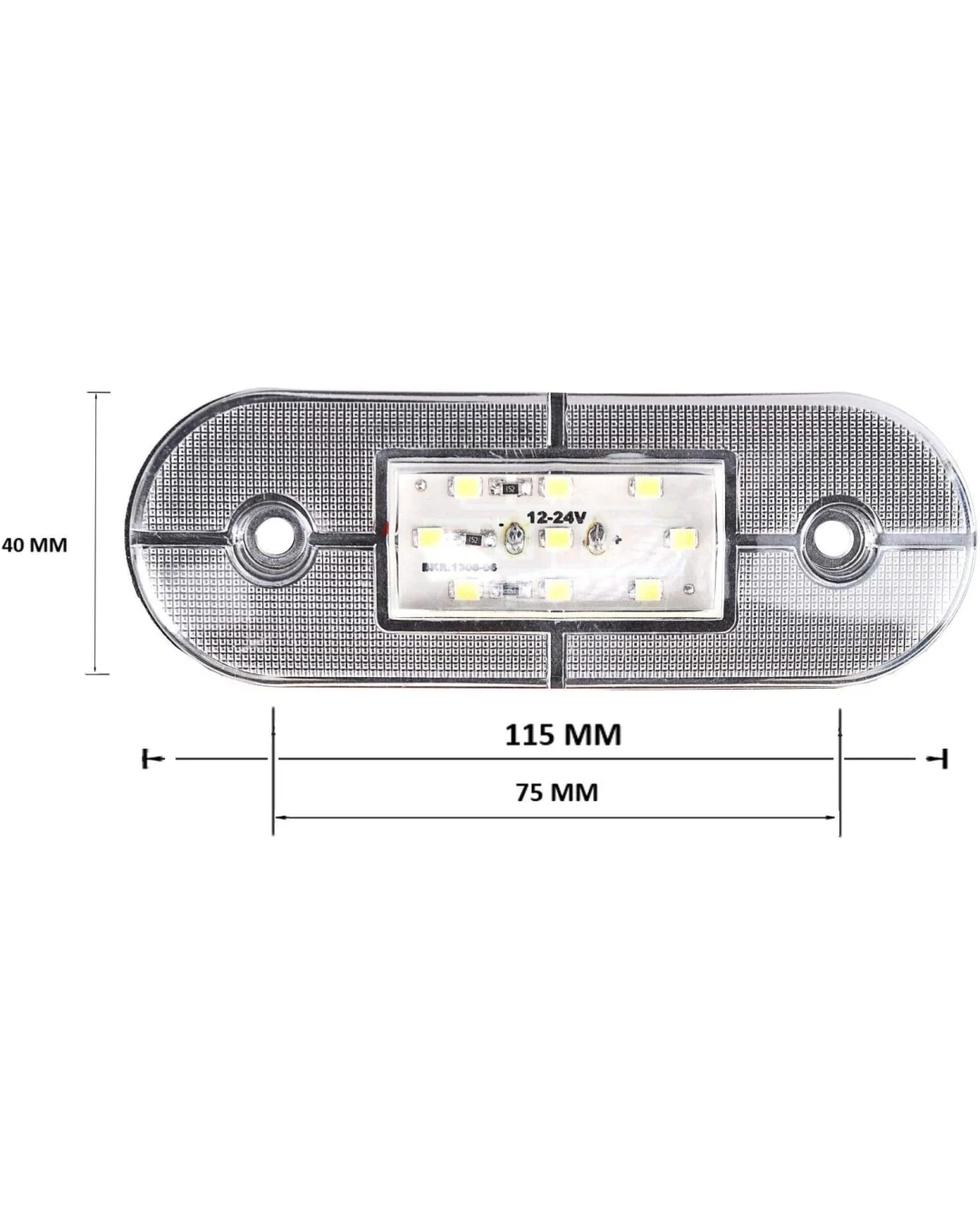 24V ЛЕД LED Бял диоден маркер габарит токос със 9 светодиода за камион ремарке бус ван каравана платформа и др.