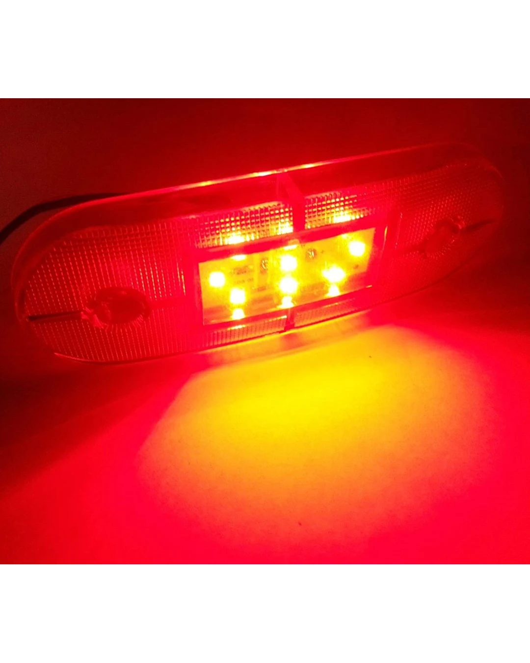 24V ЛЕД LED Червен диоден маркер габарит токос със 9 светодиода за камион ремарке бус ван каравана платформа и др.