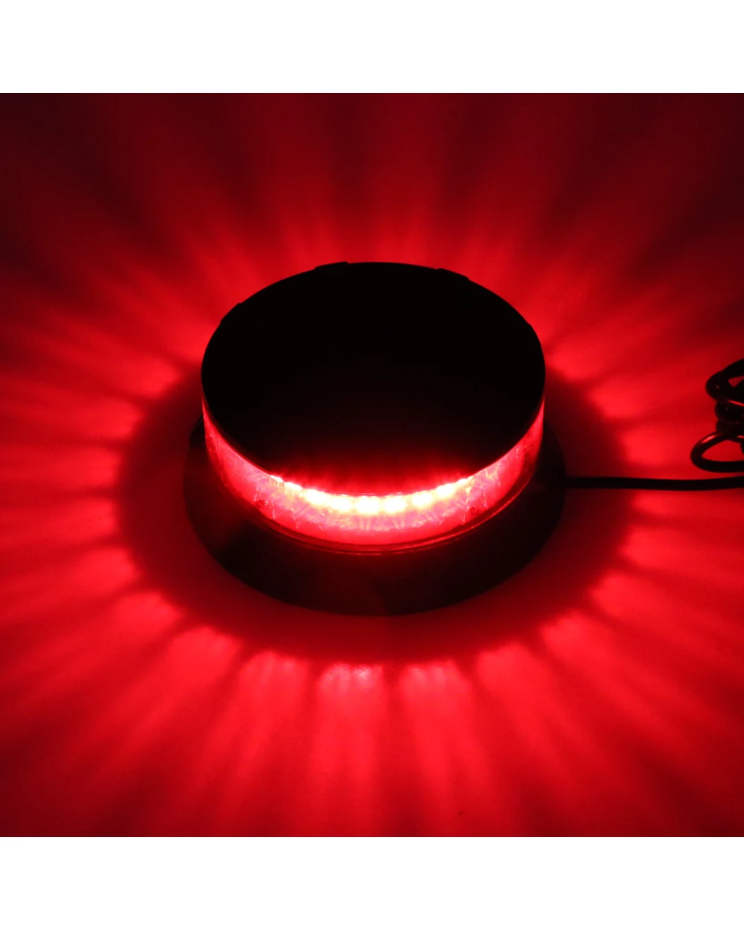 24W LED Компактна Диодна Въртяща се Сигнална Аварийна Лампа Маяк Буркан с магнит и вендуза 12V - 24V с магнит Е9 E-Mark червена светлина