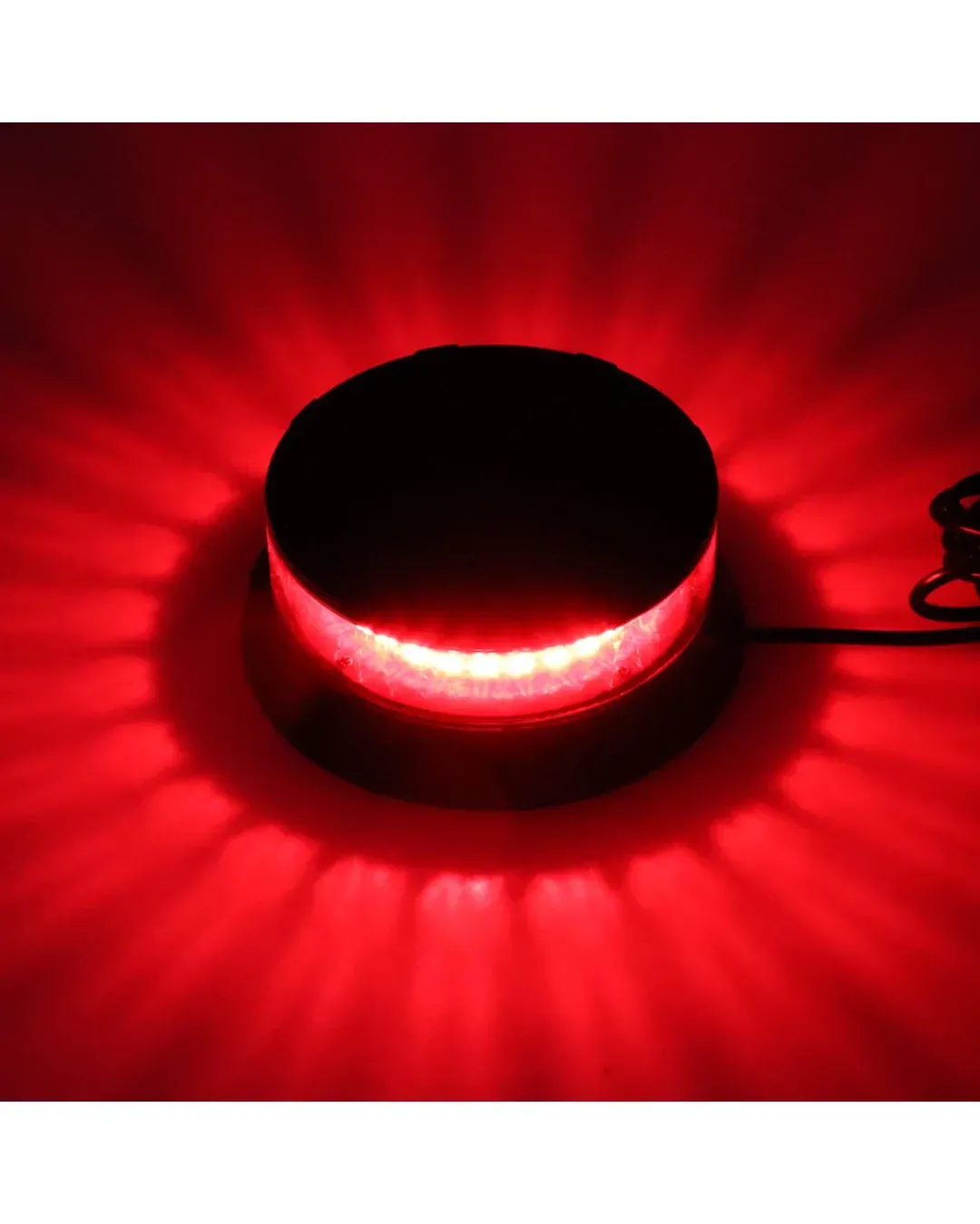 24W LED Компактна Диодна Въртяща се Сигнална Аварийна Лампа Маяк Буркан с магнит и вендуза 12V - 24V с магнит Е9 E-Mark червена светлина