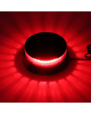 24W LED Компактна Диодна Въртяща се Сигнална Аварийна Лампа Маяк Буркан с магнит и вендуза 12V - 24V с магнит Е9 E-Mark червена светлина