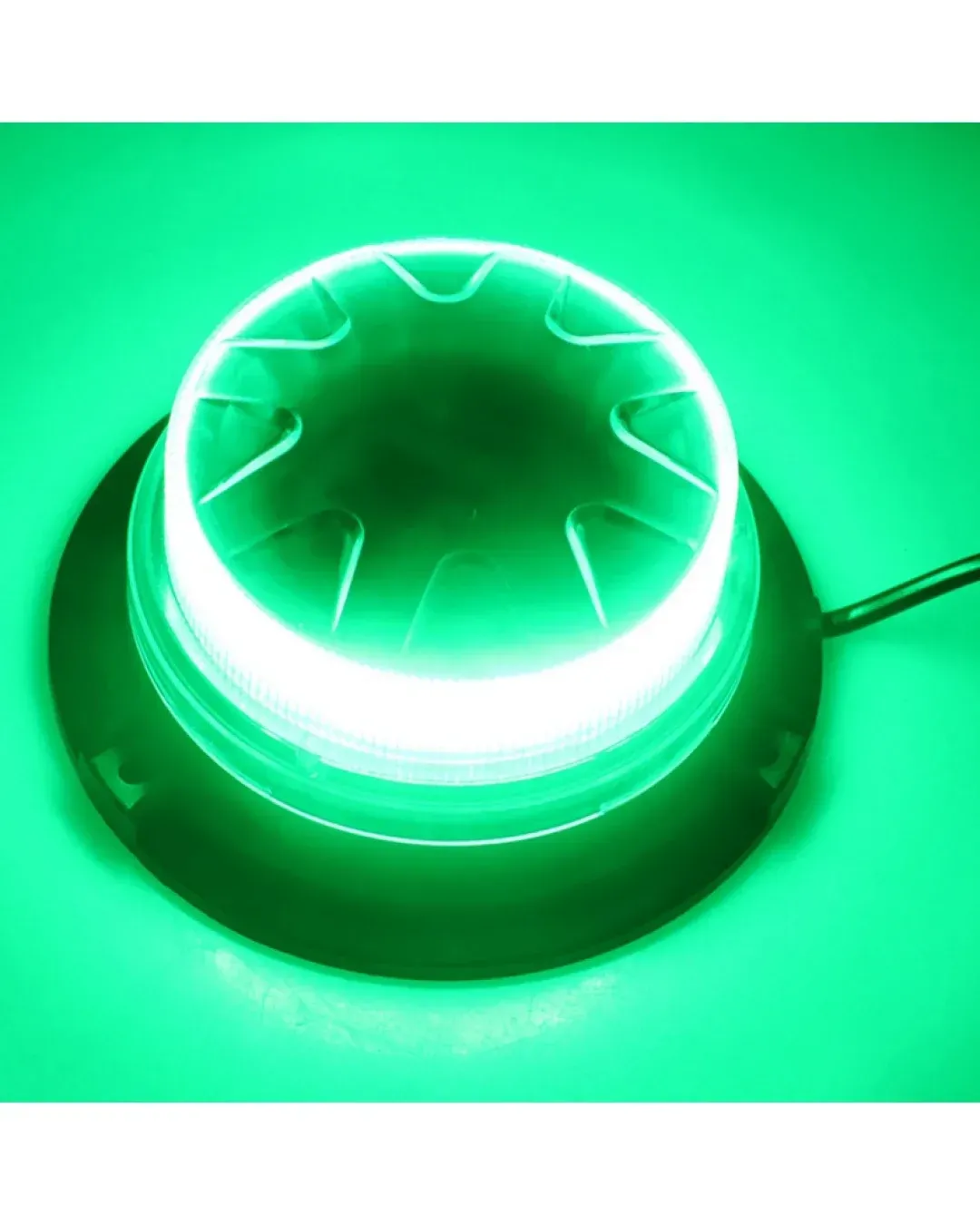 24W LED Компактна Диодна Въртяща се Сигнална Аварийна Лампа Маяк Буркан с магнит и вендуза 12V - 24V с магнит Е9 E-Mark Зелена Светлина