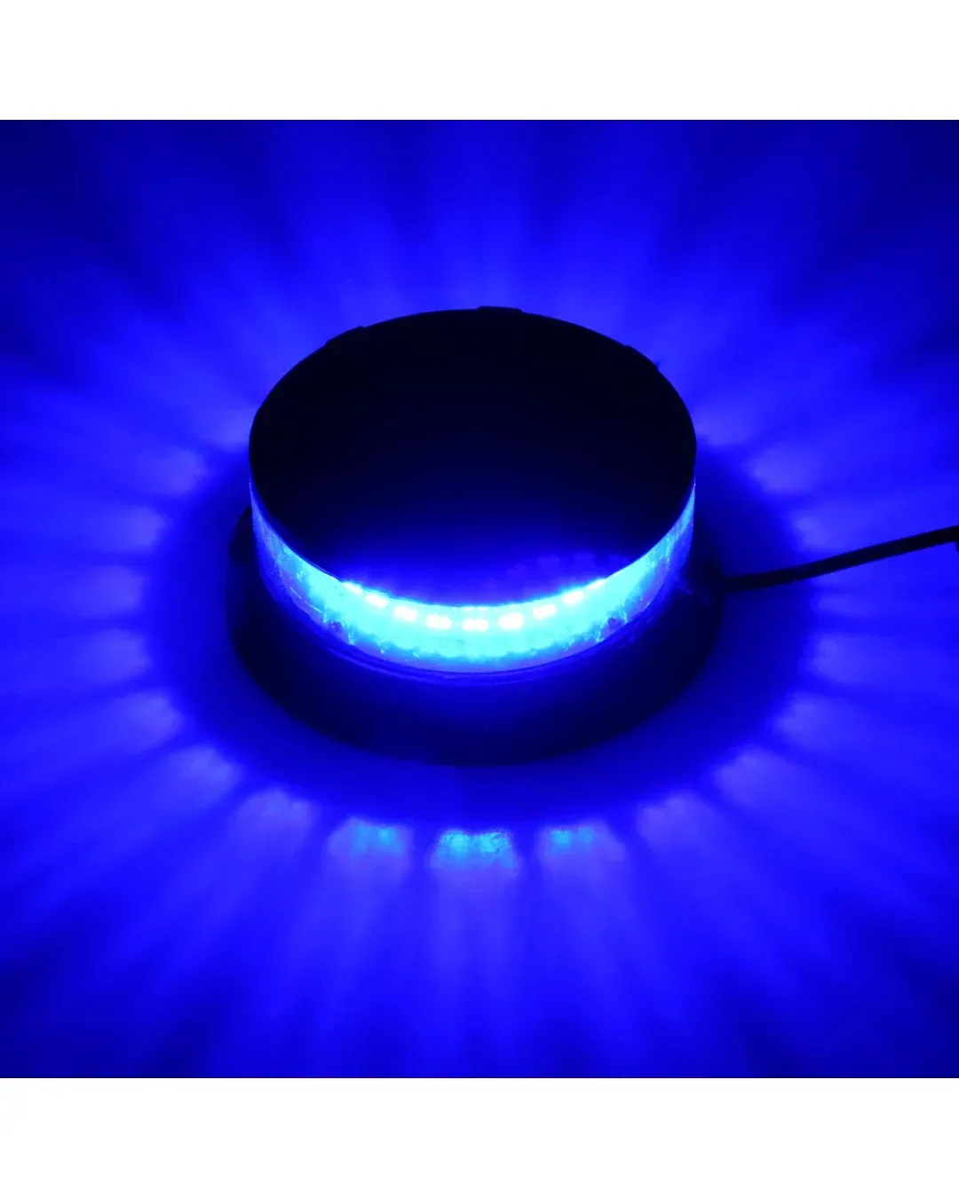 24W Лед Led Компактна Диодна Въртяща се Сигнална Аварийна Лампа Маяк Буркан с магнит и вендуза 12V - 24V с магнит Е9 E-Mark синя светлина