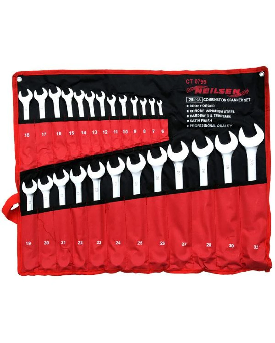 25 части - Комплект звездогаечни ключове Хром-Ванадий - Neilsen Tools