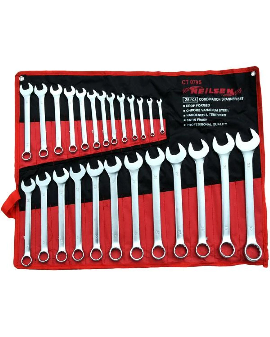 25 части - Комплект звездогаечни ключове Хром-Ванадий - Neilsen Tools