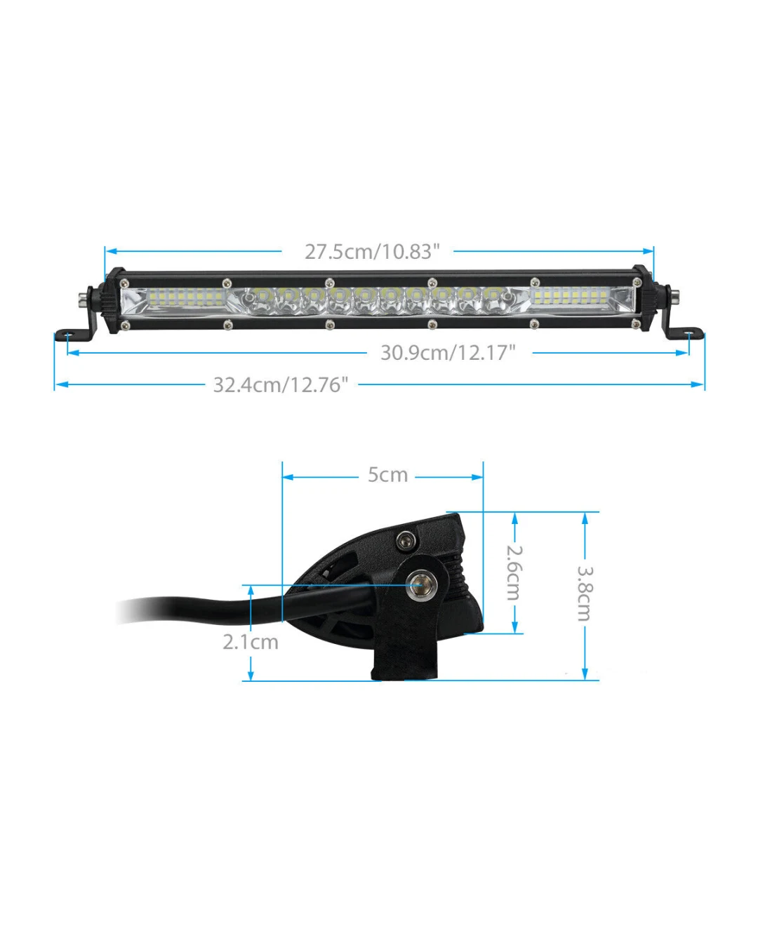27.5 см Диоден LED Лед Бар 72W Ултра Тънък 12-24V Комбинирана Combo - Flood и Spot Светлина