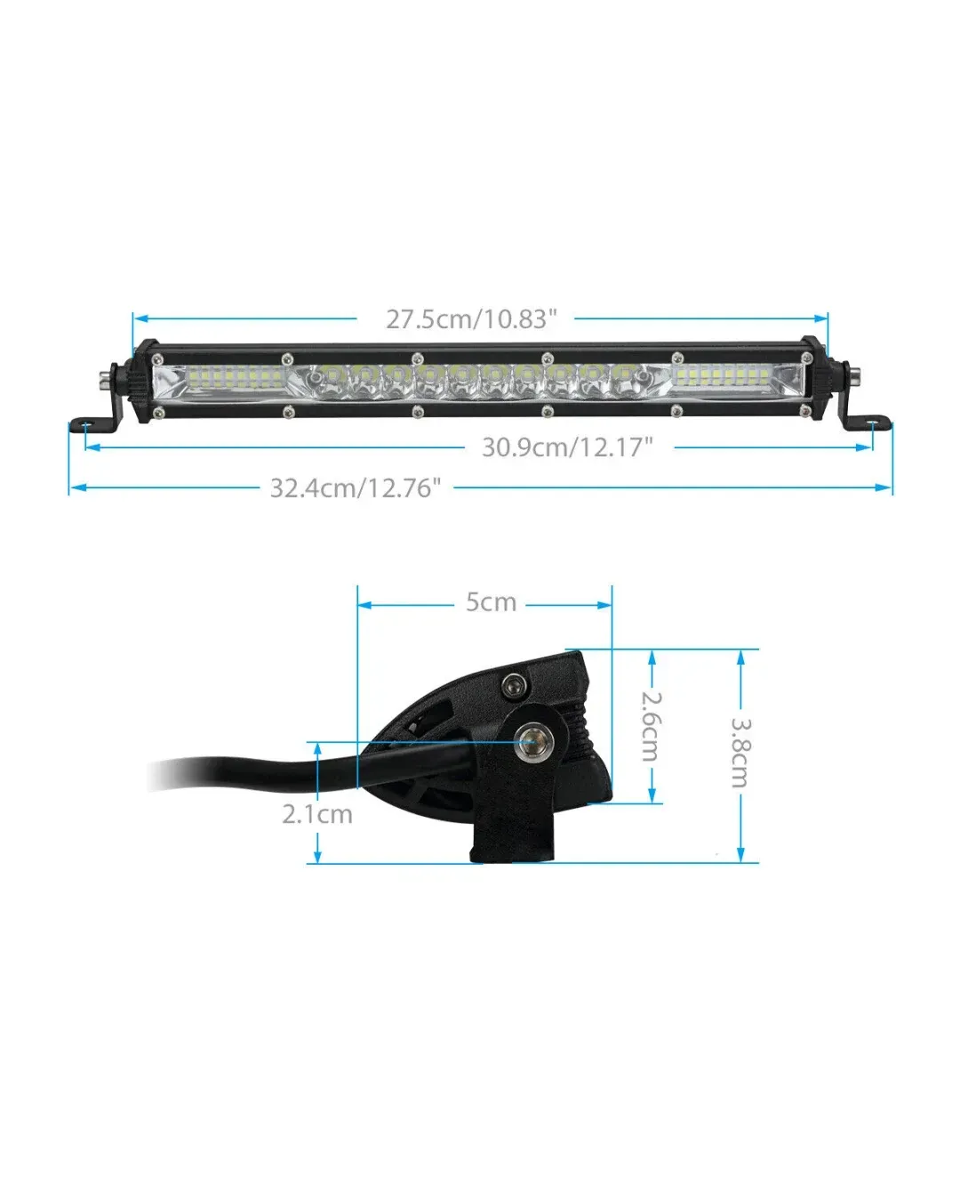 27.5 см Диоден LED Лед Бар 72W Ултра Тънък 12-24V Комбинирана Combo - Flood и Spot Светлина