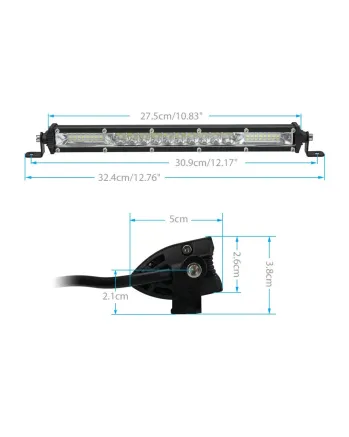 27.5 см Диоден LED Лед Бар 72W Ултра Тънък 12-24V Комбинирана Combo - Flood и Spot Светлина