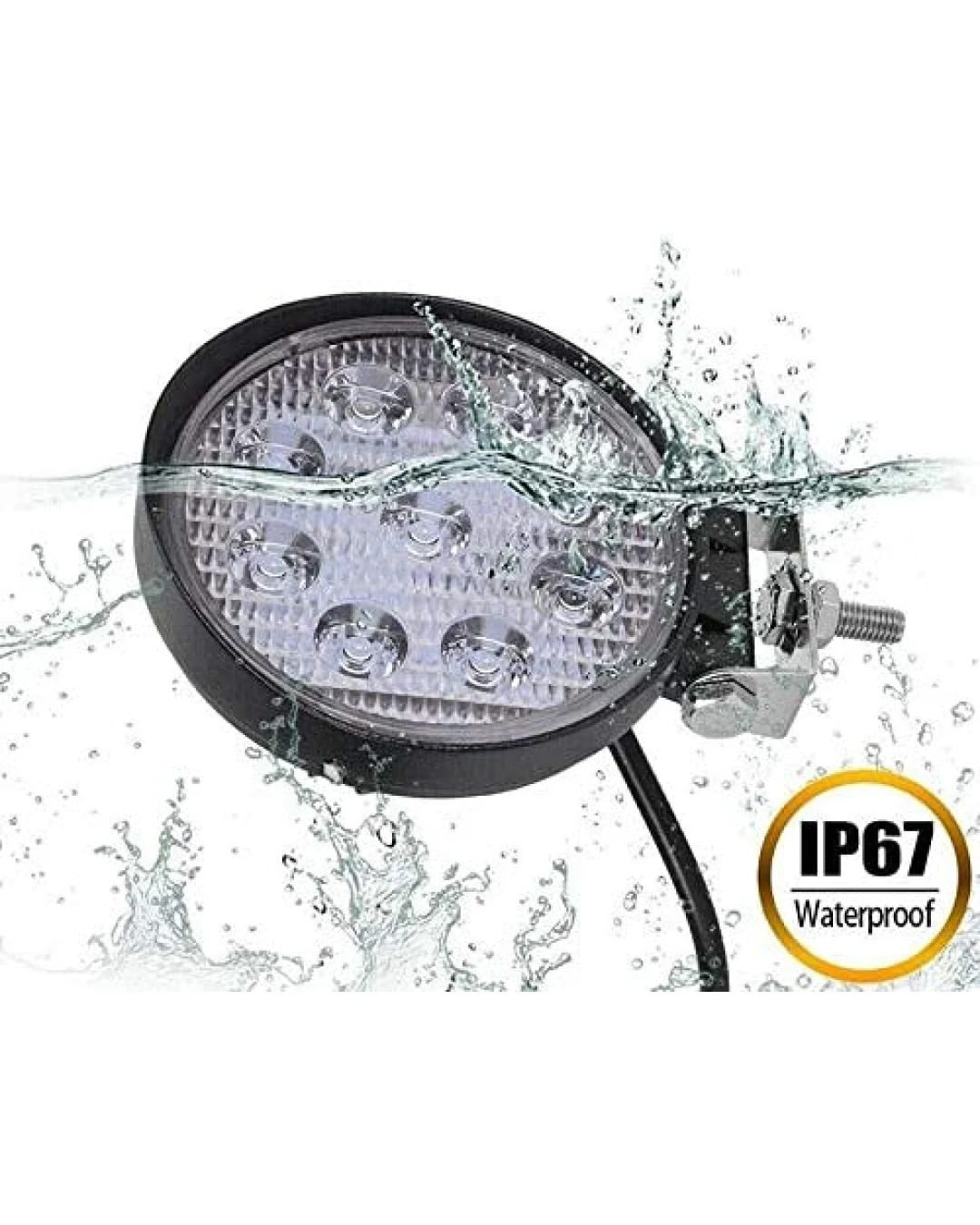 27W Кръгъл Led Лед Диоден Фар Прожектор Халоген Лампа с разпръсната светлина FLOOD 12V 24V Слим Slim