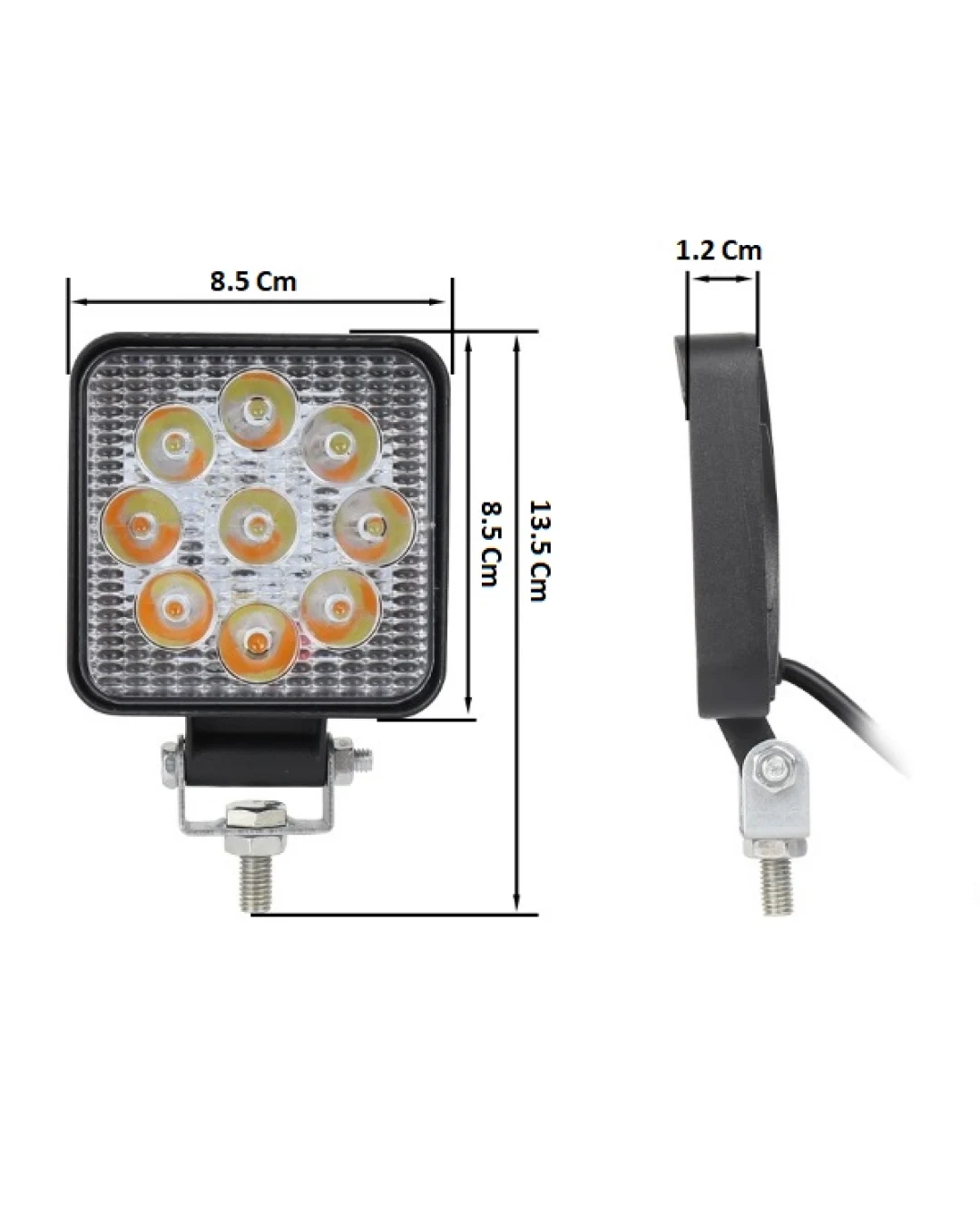 27W Мини Диоден Фар Прожектор Дневни Светлини Диодна Лампа 12V 24V Слим Slim