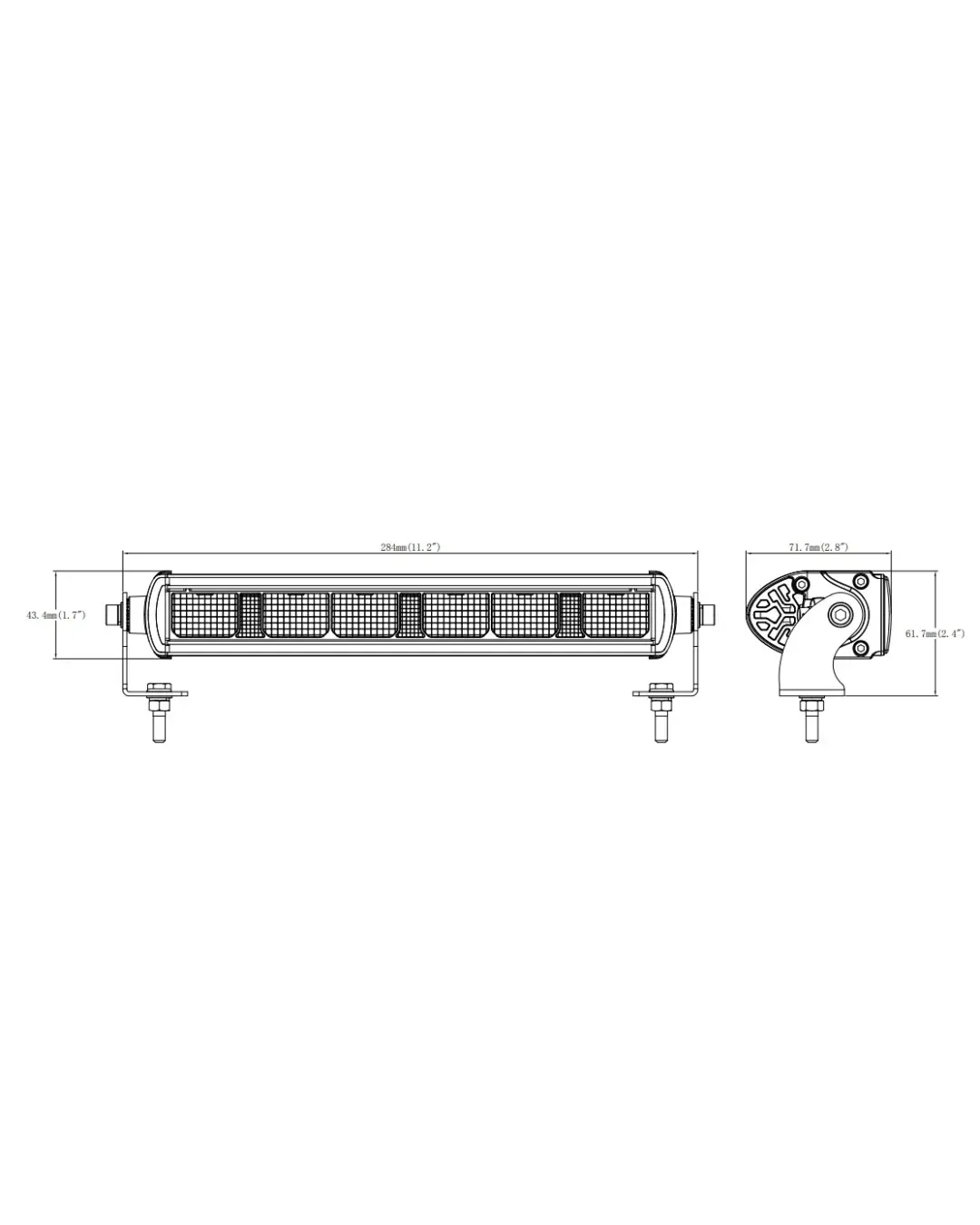 28,4 См LED Лед Бар с Насоченa SPOT Светлина, Три Функции, Е-Mark, 30W, 2200lm, 12V-24V, Автомобил, АТВ, Джип, 4х4, SUV, Offroad, Камион