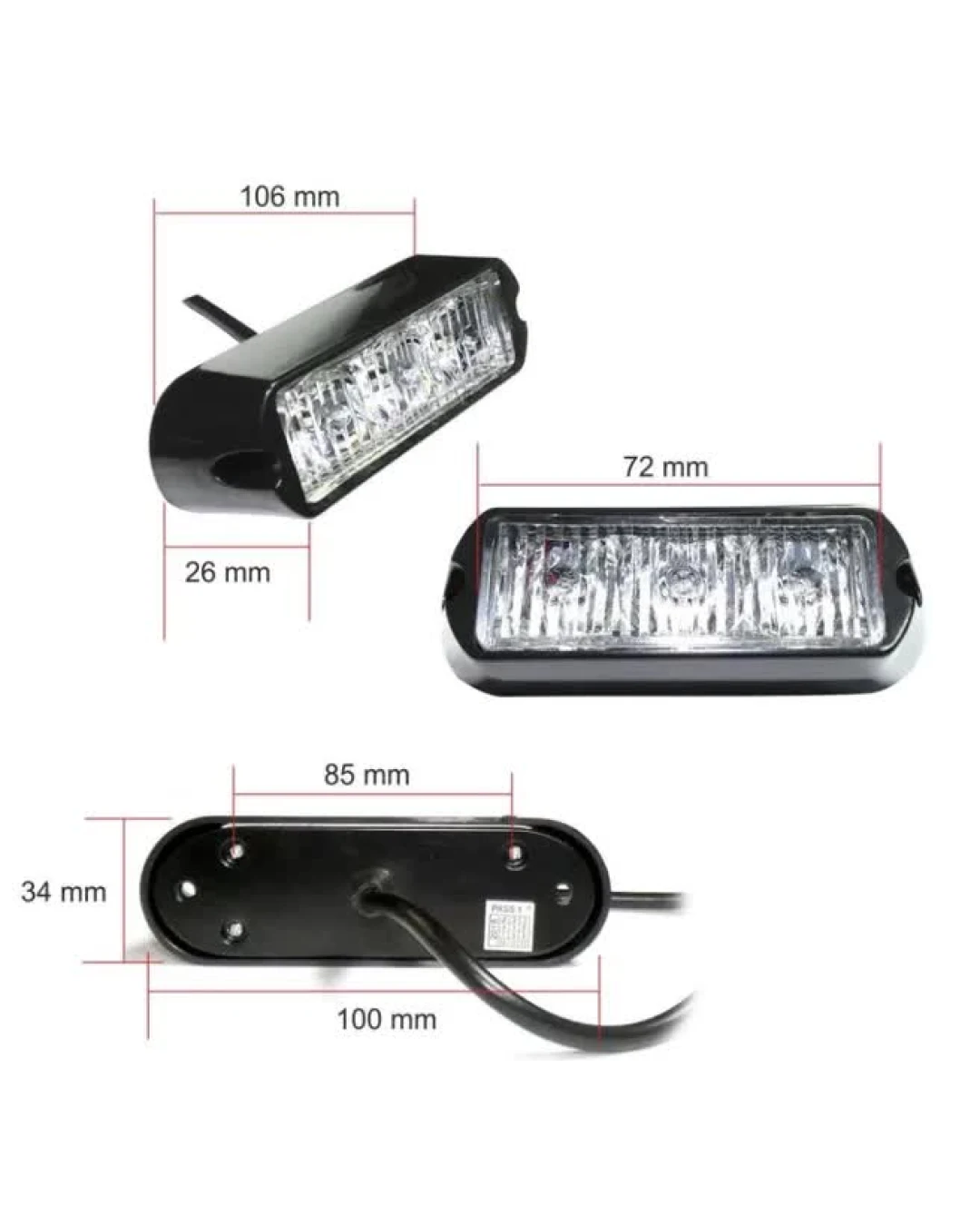 3 LED Аварийна Лампа За Пътна Помощ, Жълта Блиц Светлина, Мигаща! MAR751