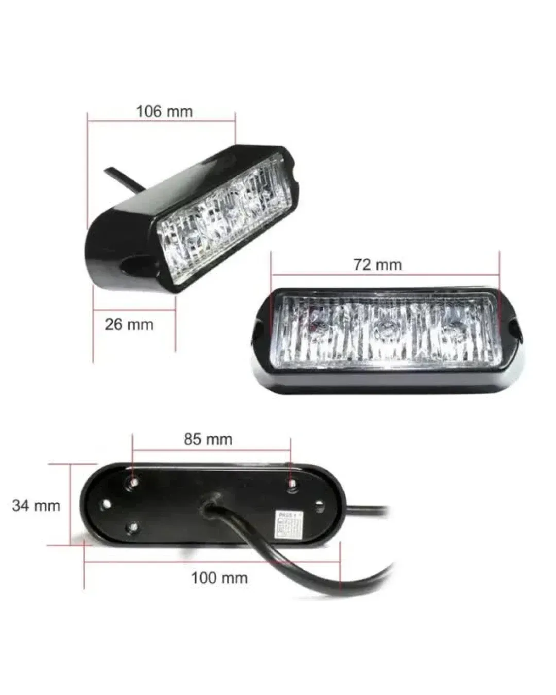3 LED Аварийна Лампа За Пътна Помощ, Жълта Блиц Светлина, Мигаща! MAR751