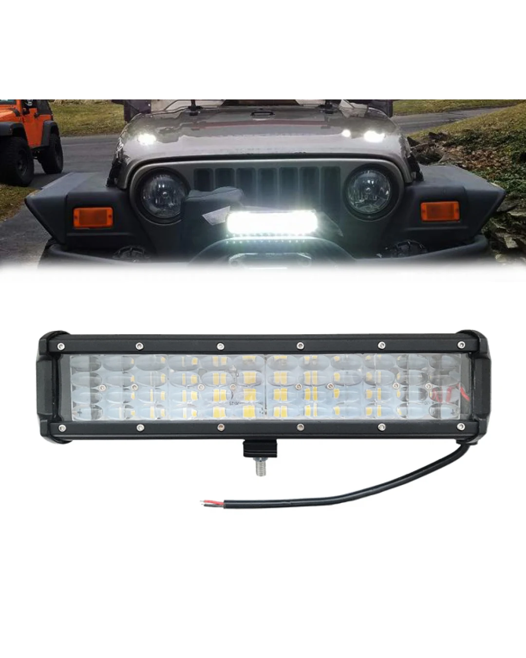 31 См 108W Мощен Led Bar Лед Диоден Бар Прожектор С Лупи 12V 24V 4 Редов Quad Row Насочена Светлина Spot Долно Захващане