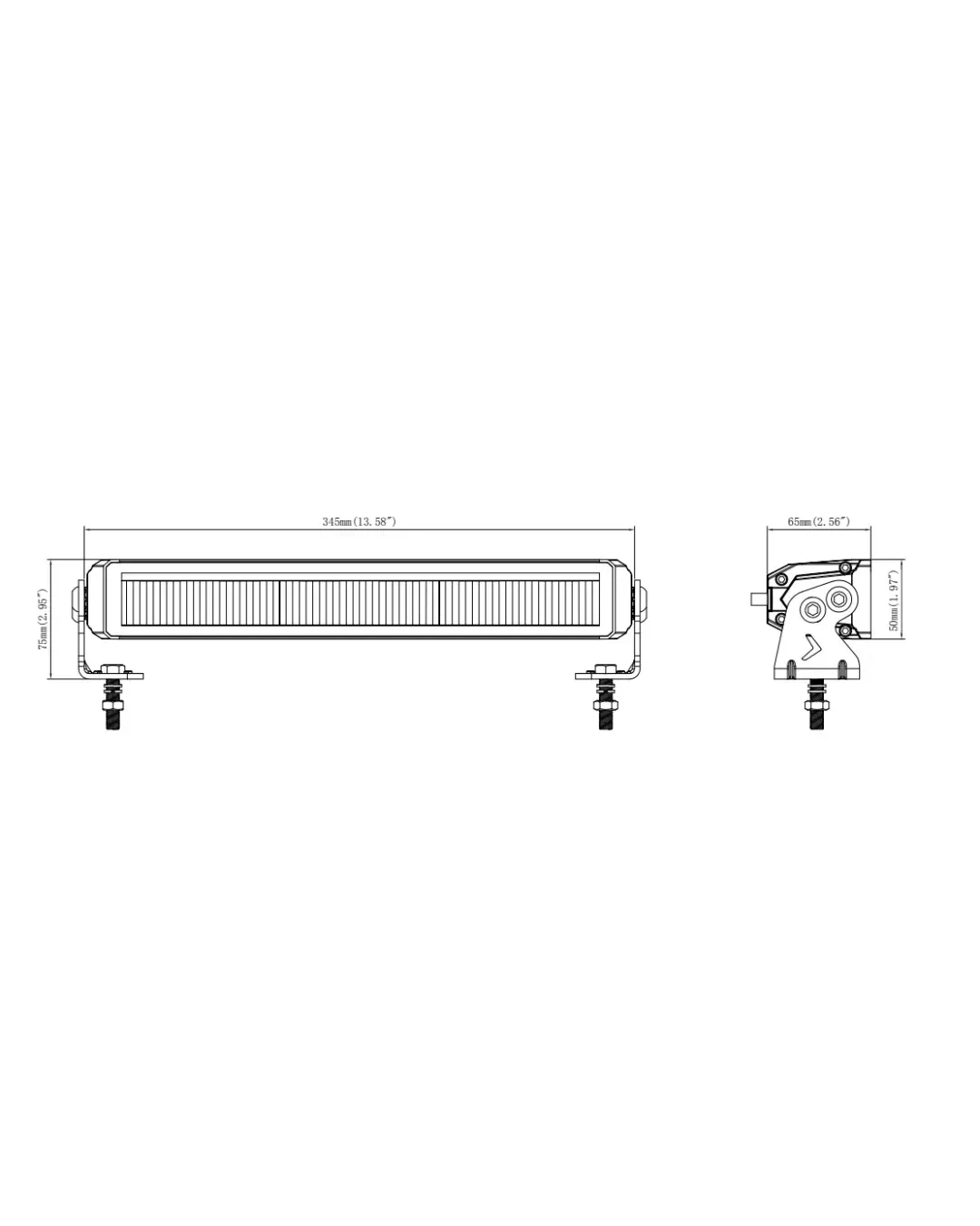 34.5 cm / 14 Инча 12V - 24V Висококачествен Led Bar Лед Бар Диоден Прожектор с бяла и оранжева габаритна светлина DRL мъгла 40W 5900LM