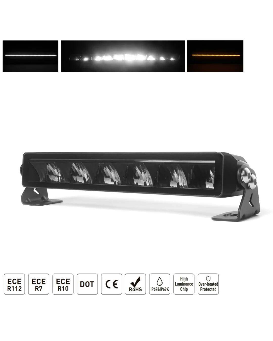 34.5 cm / 14 Инча 12V - 24V Висококачествен Led Bar Лед Бар Диоден Прожектор с бяла и оранжева габаритна светлина DRL мъгла 40W 5900LM