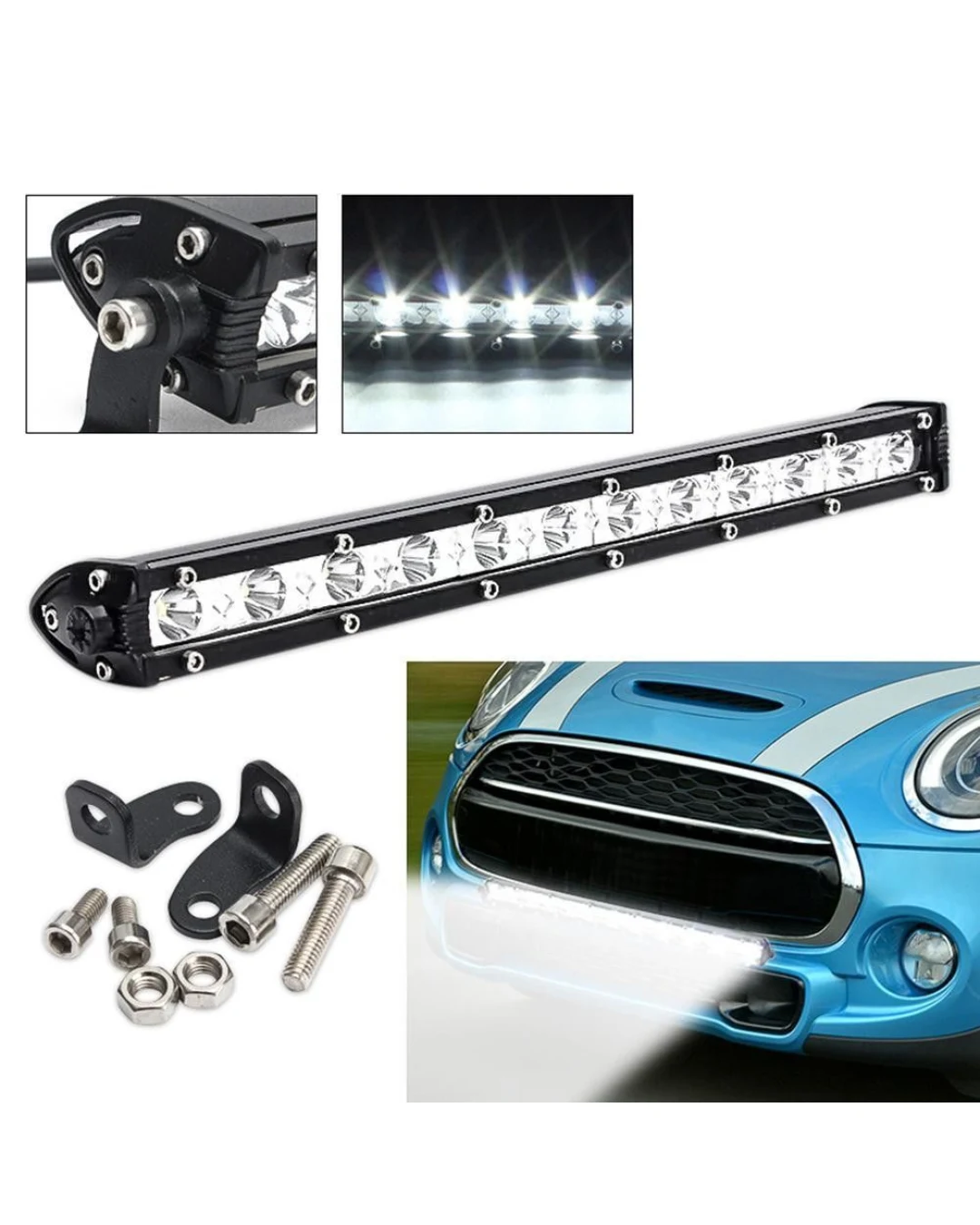 34 См Slim Мощен LED бар с насочена Spot светлина 36W 12 LED 12V 24V АТВ, Джип, 4х4, Offroad, Камион