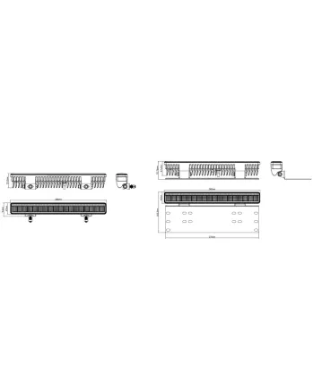 38см LED Лед Бар Със Стойка За Номер С Три Функции 55W, 4768lm, 12V - 24V E-Mark Подходящ За Автомобил, Бус, Камион, Селскостопански машини, Трактор, Комбайн, Агро Техника, Сеялка, Пръскачка, Джип, 4X
