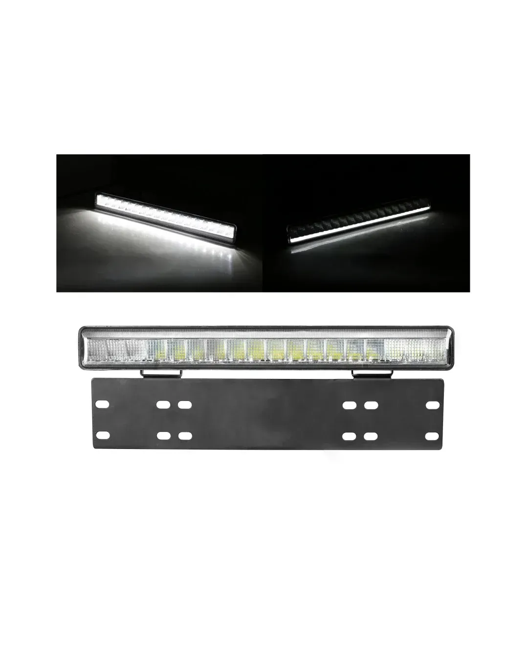 38см LED Лед Бар Със Стойка За Номер С Три Функции 55W, 4768lm, 12V - 24V E-Mark Подходящ За Автомобил, Бус, Камион, Селскостопански машини, Трактор, Комбайн, Агро Техника, Сеялка, Пръскачка, Джип, 4X