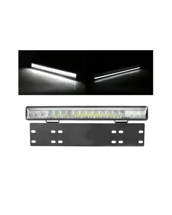 38см LED Лед Бар Със Стойка За Номер С Три Функции 55W, 4768lm, 12V - 24V E-Mark Подходящ За Автомобил, Бус, Камион, Селскостопански машини, Трактор, Комбайн, Агро Техника, Сеялка, Пръскачка, Джип, 4X