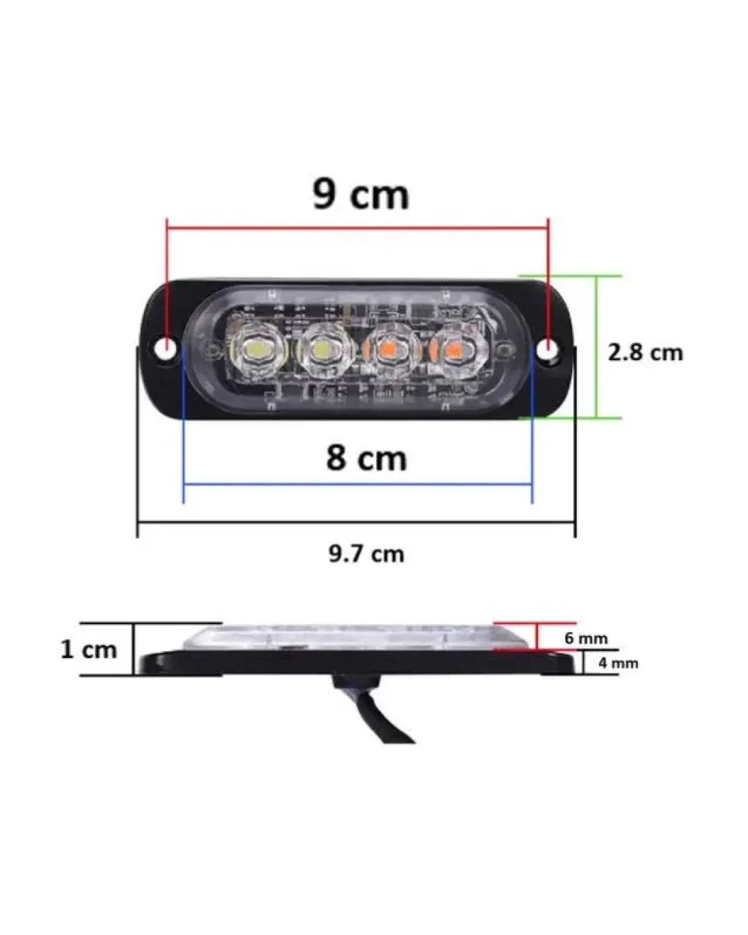 4 LED Аварийна Лампа За Пътна Помощ, Жълта Блиц Светлина, Мигаща! MAR330