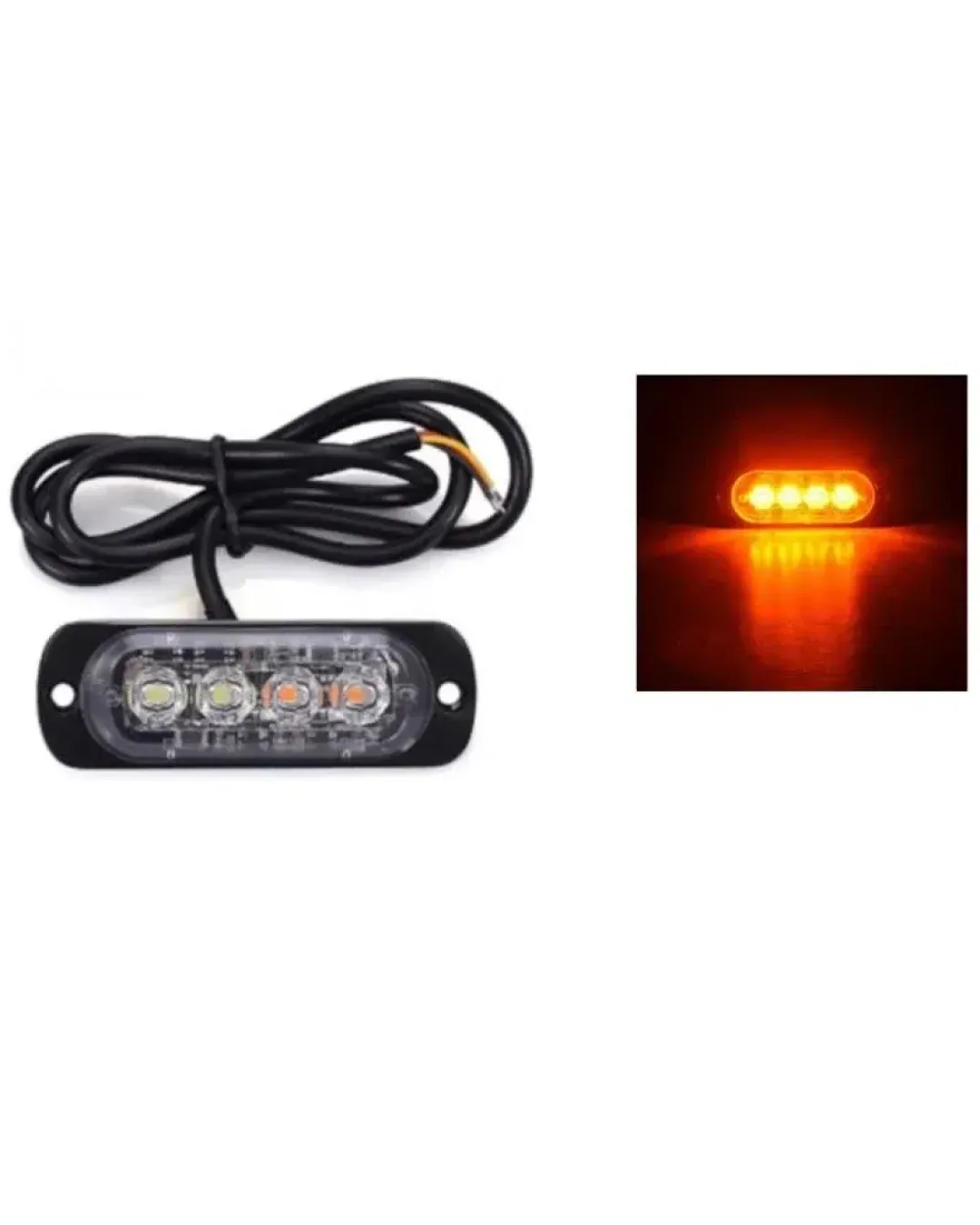 4 LED Аварийна Лампа За Пътна Помощ, Жълта Блиц Светлина, Мигаща! MAR330